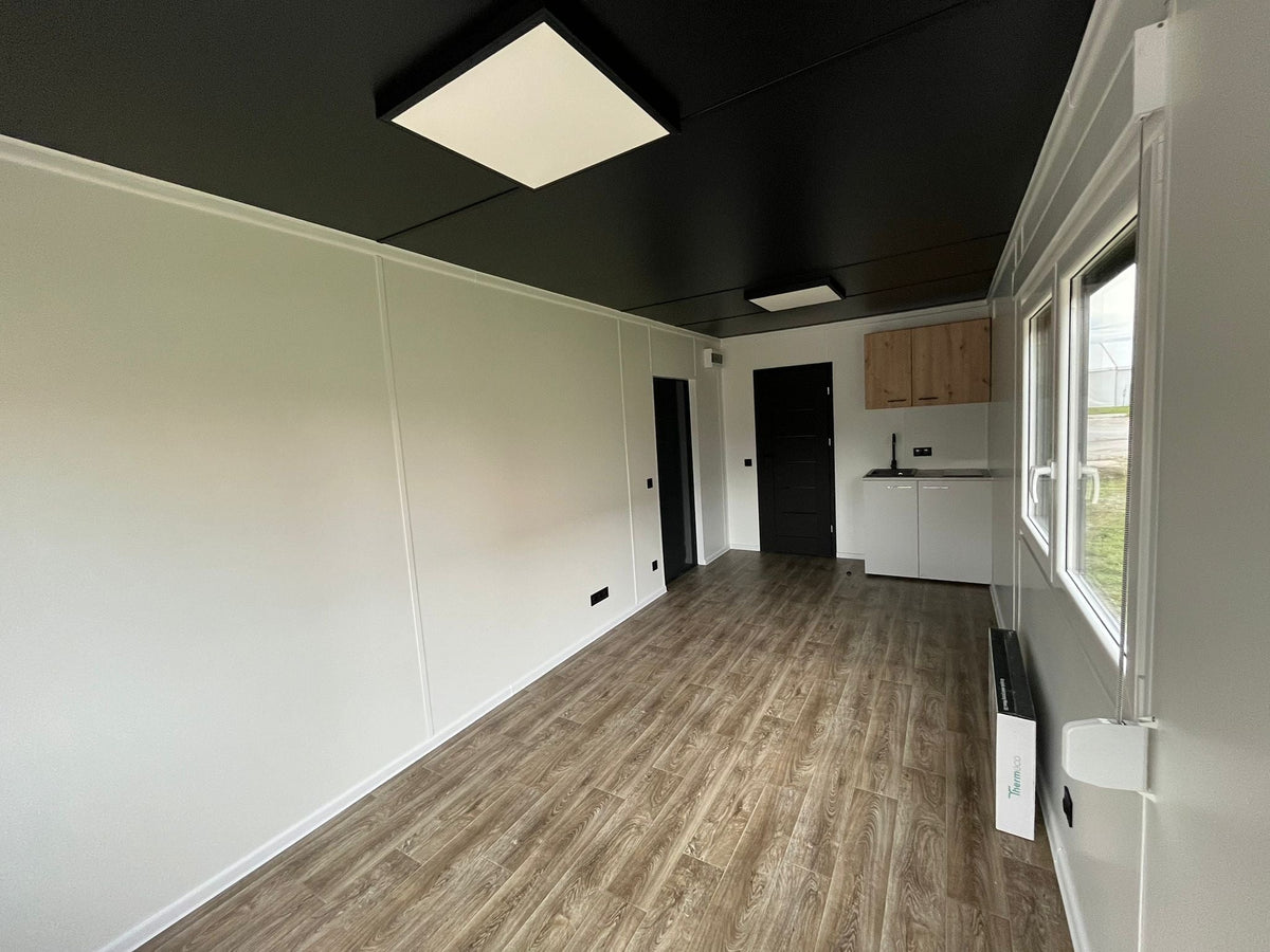 Contenedor Vivienda Premium 8,00 × 2,90 m – Con Cocina, Baño y Ducha