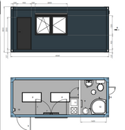 Contenedor Vivienda 6,00 × 2,44 m – Con Cocina, Baño y Ducha